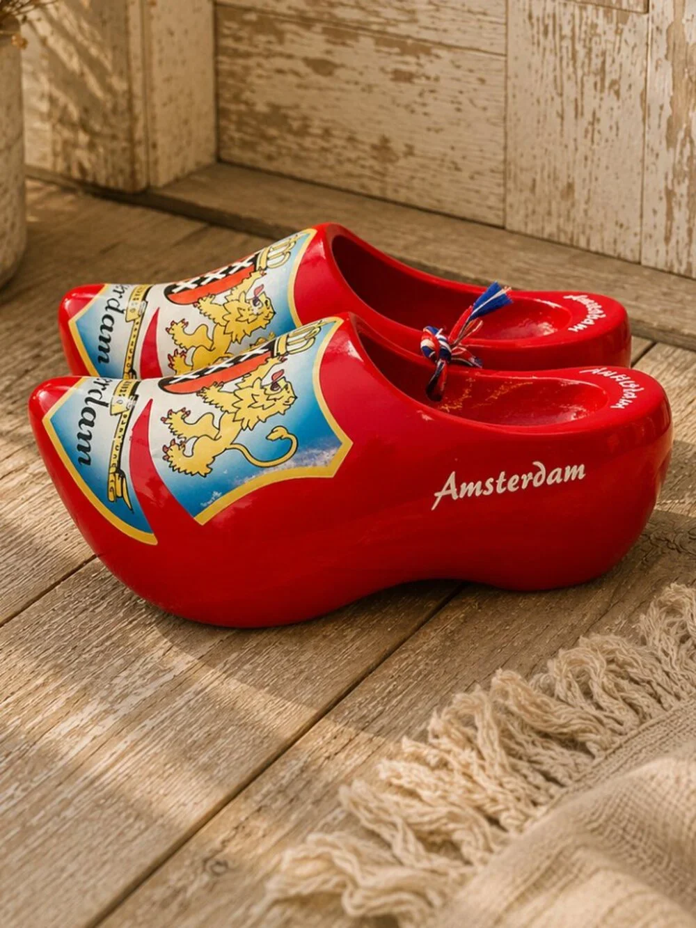 Vintage Amsterdam Coat of Arms Crest Collectible Wooden Shoes
